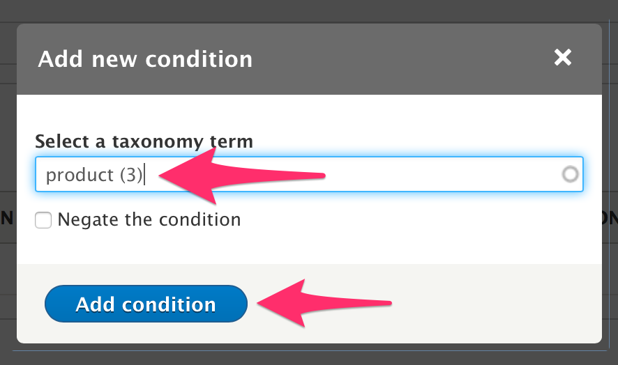 Enter a taxonomy term