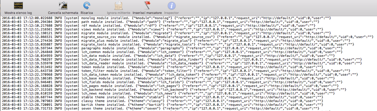 log output