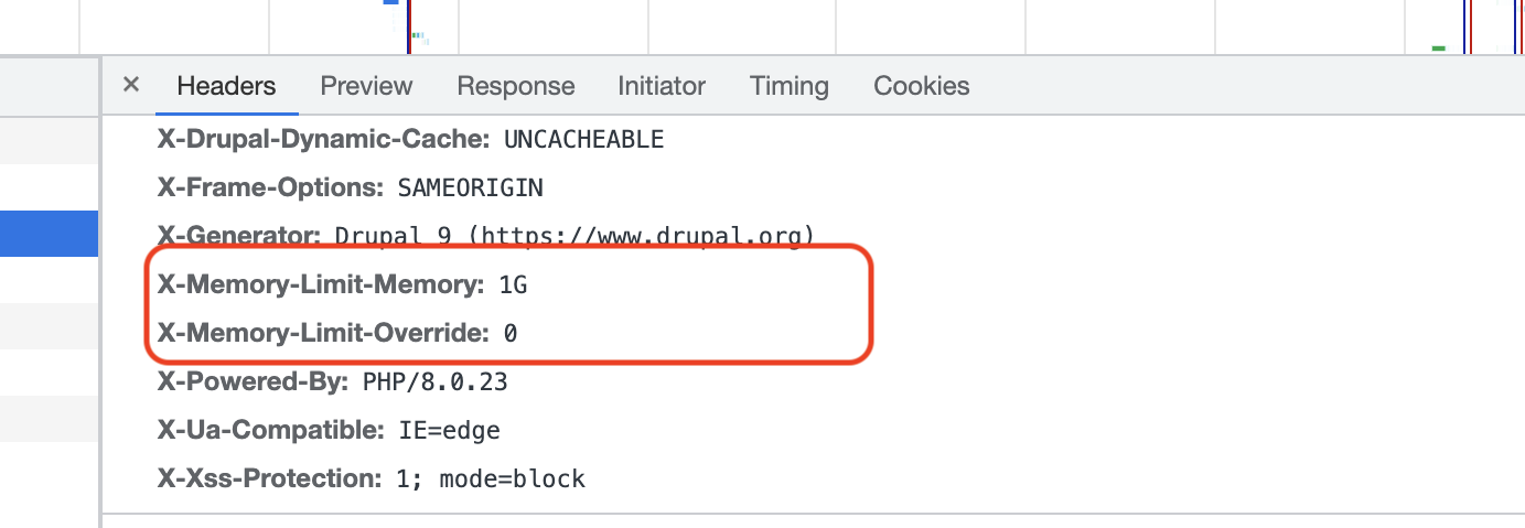 Memory limit policy - Headers