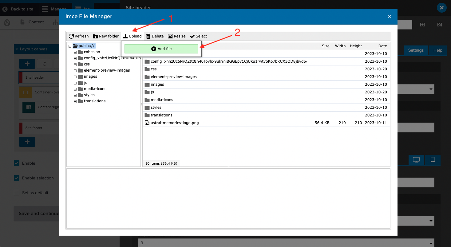 The Imce File Manager window