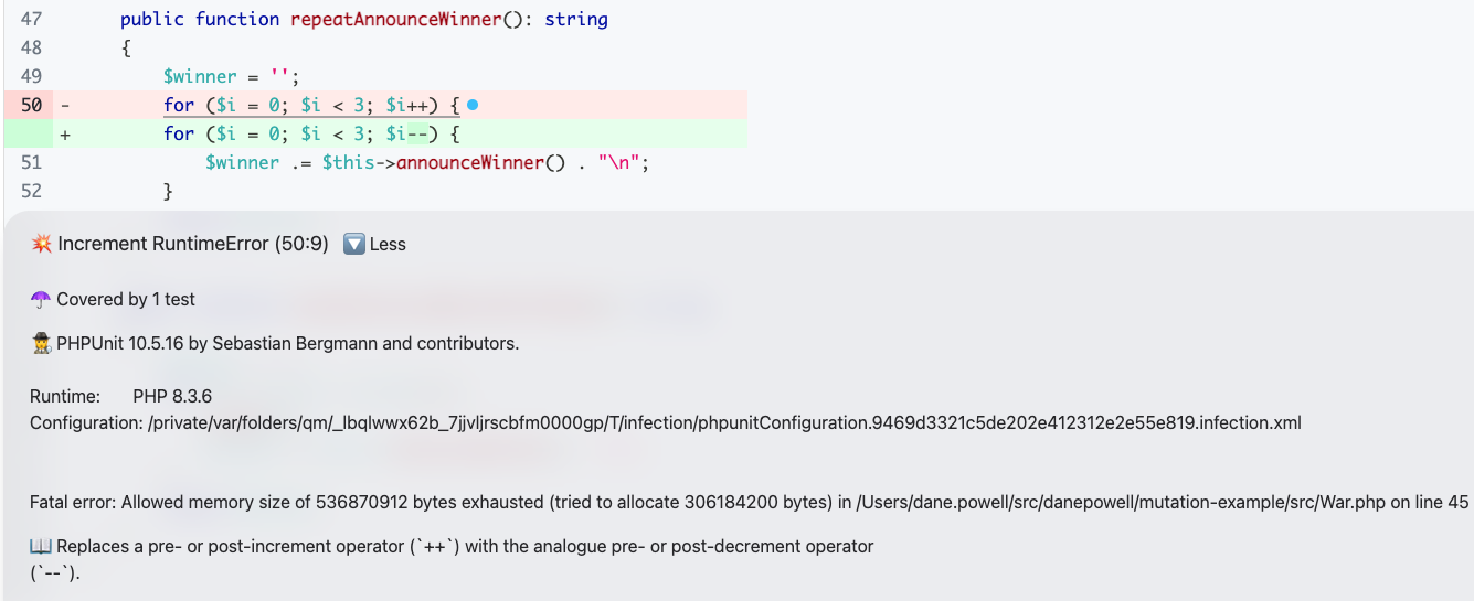 Increment RuntimeError