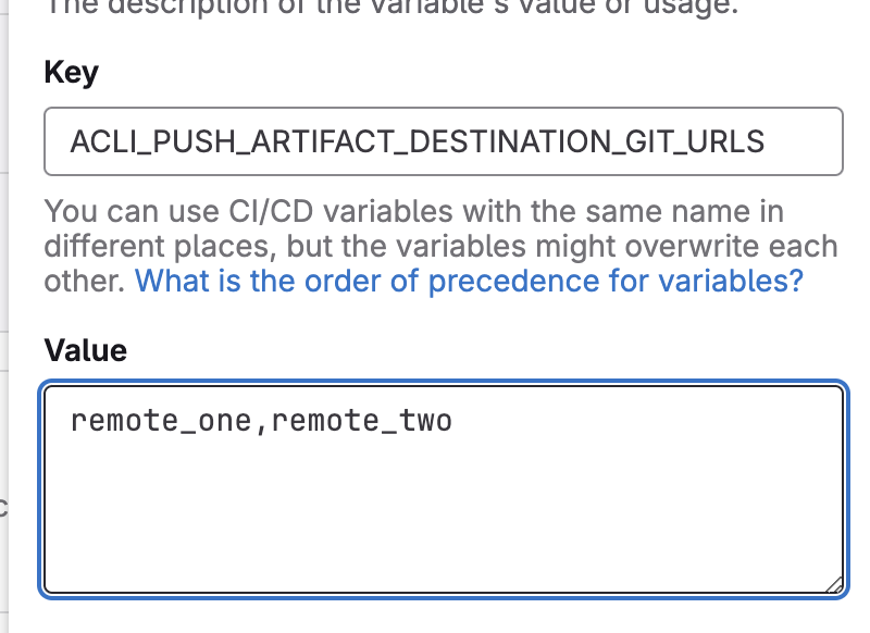 variable value for multiple remotes